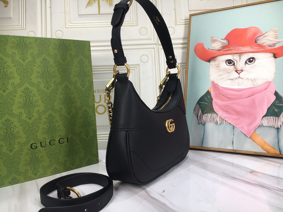Gucci Aphrodite Grained-Leather Women's Black Shoulder Bag - Image 2