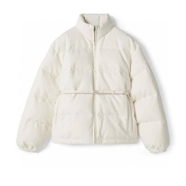 Gucci Women's GG Canvas Padded Bomber Jacket in White