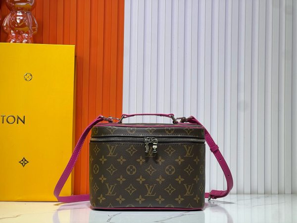 Louis Vuitton Monogram Macassar Canvas Nice BB Vanity Case with Pondichery Pink Details