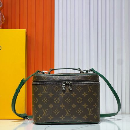Louis Vuitton Monogram Macassar Canvas Nice BB Vanity Case with Green Details