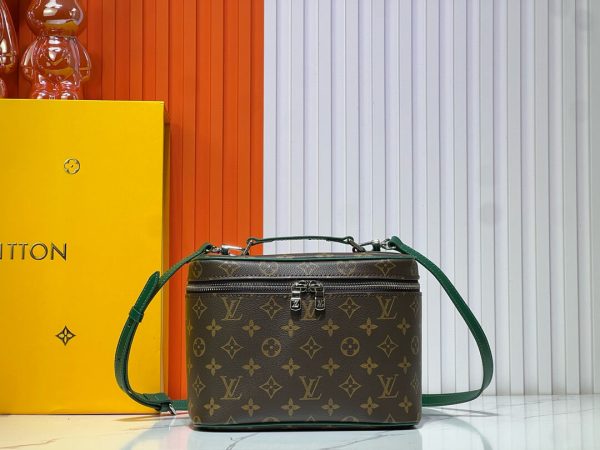 Louis Vuitton Monogram Macassar Canvas Nice BB Vanity Case with Green Details