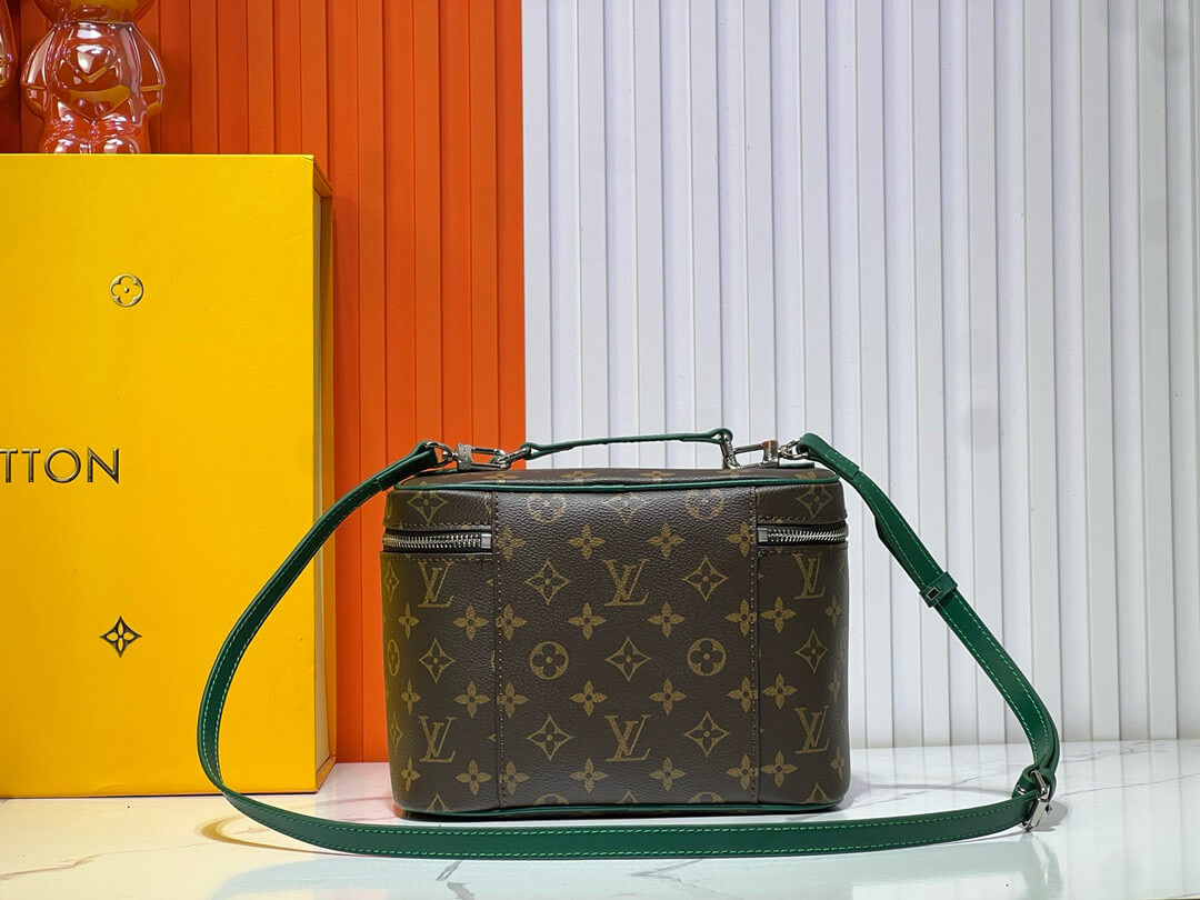 Louis Vuitton Monogram Macassar Canvas Nice BB Vanity Case with Green Details - Image 3
