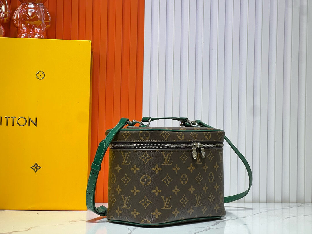 Louis Vuitton Monogram Macassar Canvas Nice BB Vanity Case with Green Details - Image 6