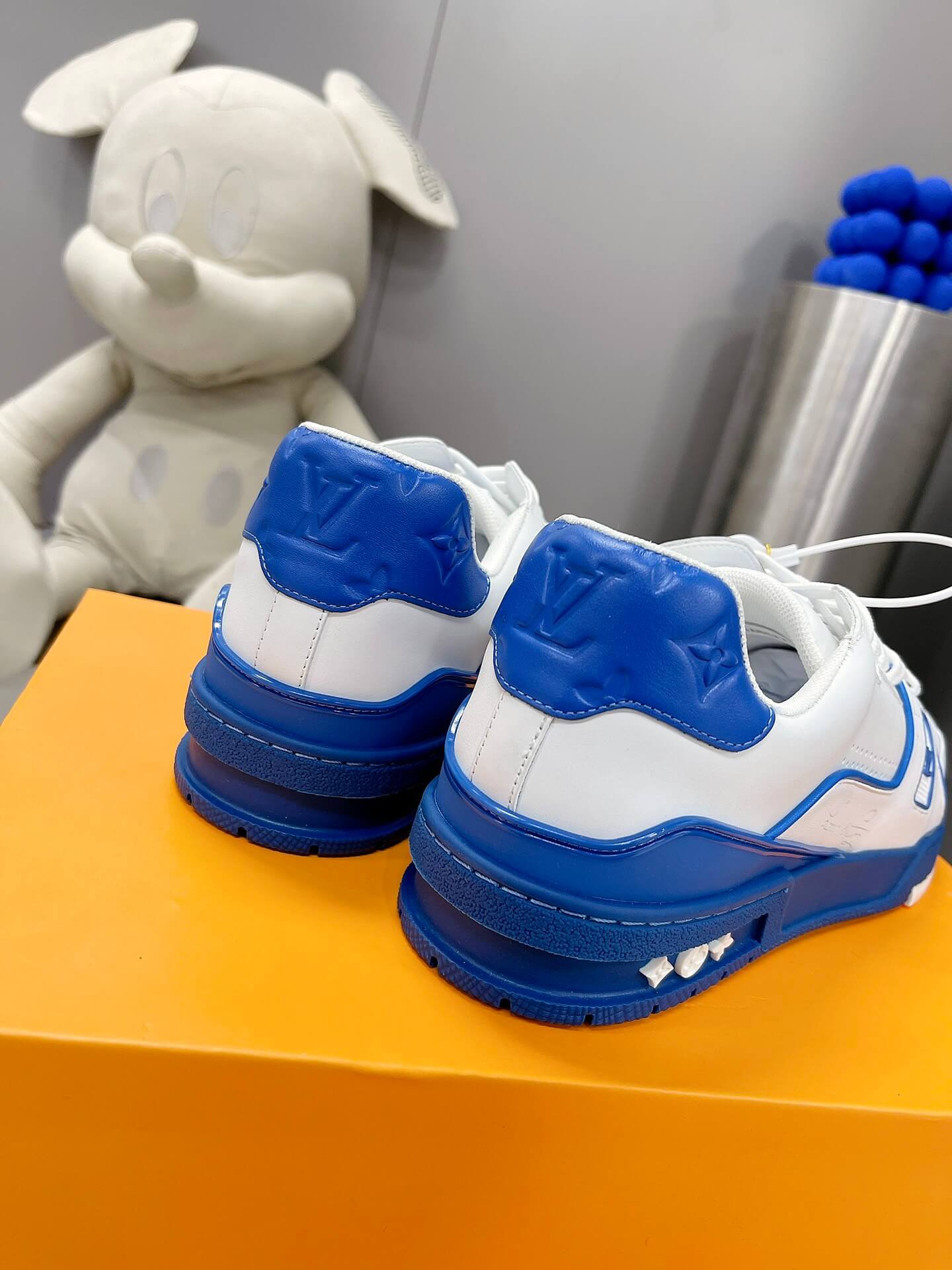 Louis Vuitton LV Trainer Sneaker in White/Blue - Image 8