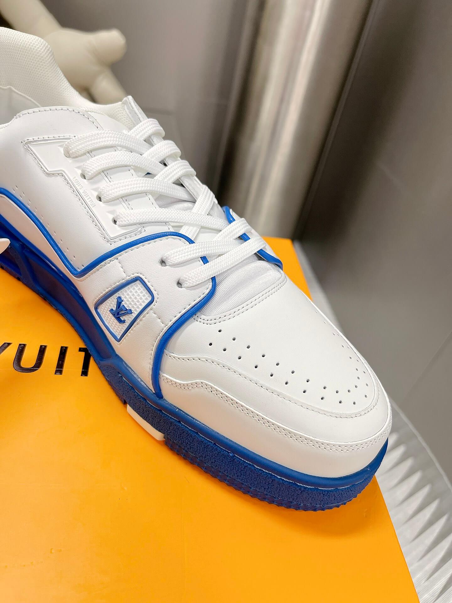 Louis Vuitton LV Trainer Sneaker in White/Blue - Image 6