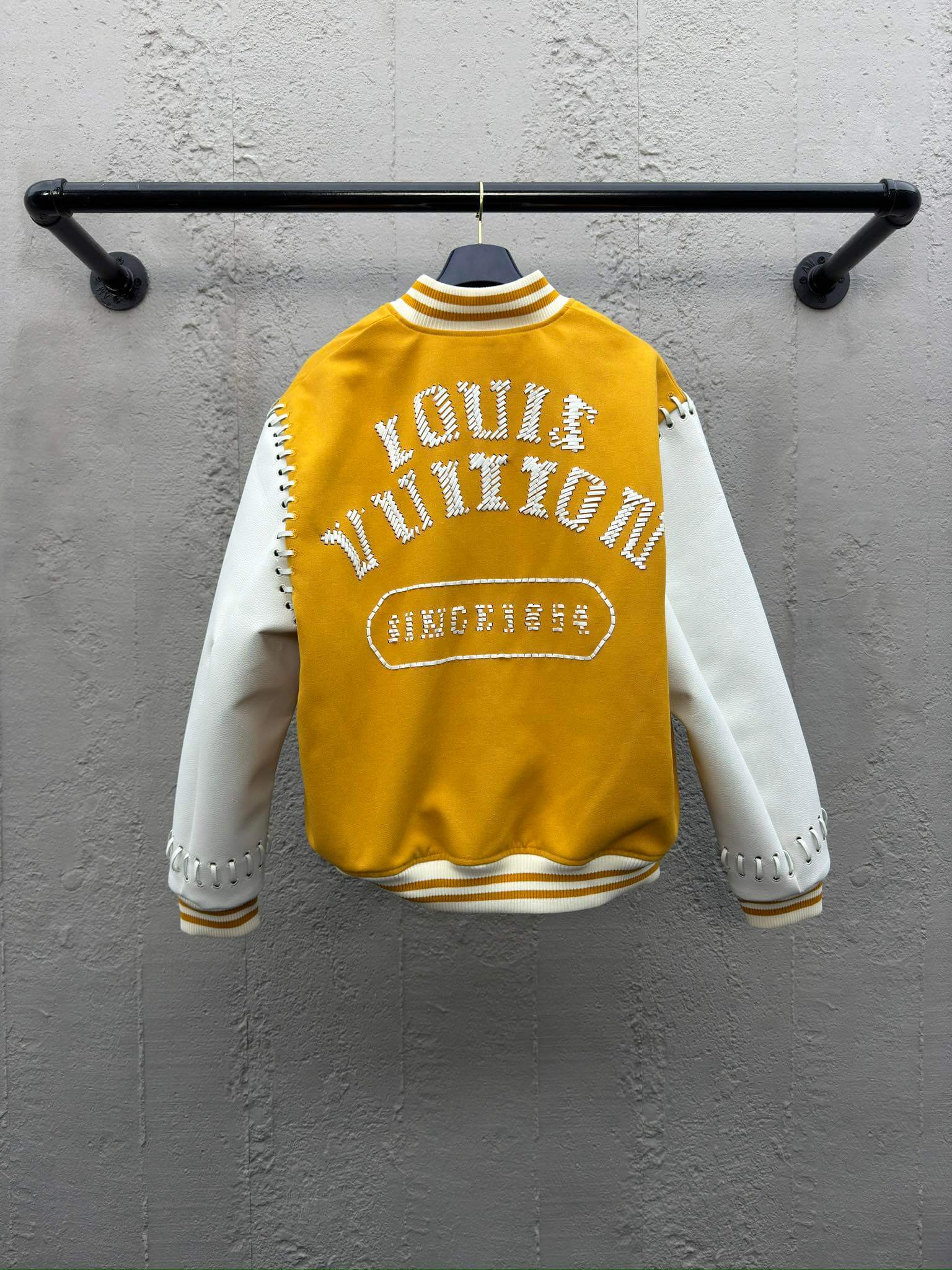 Louis Vuitton LV Yellow Embroidered Varsity Blouson Jacket - Image 2