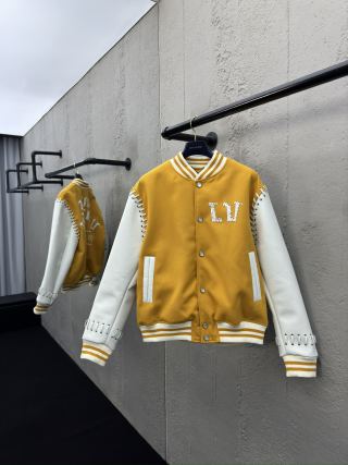 Louis Vuitton LV Yellow Embroidered Varsity Blouson Jacket
