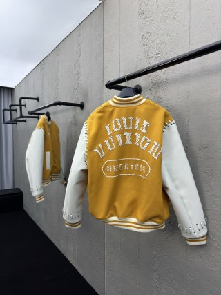 Louis Vuitton LV Yellow Embroidered Varsity Blouson Jacket - Image 11