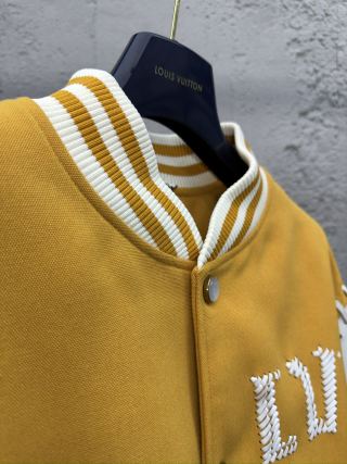 Louis Vuitton LV Yellow Embroidered Varsity Blouson Jacket - Image 10