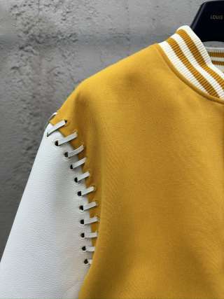 Louis Vuitton LV Yellow Embroidered Varsity Blouson Jacket - Image 7