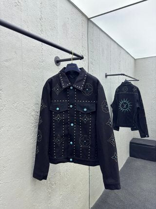 Louis Vuitton Embroidered Black Denim Jacket