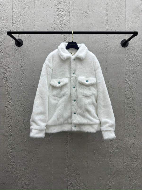Louis Vuitton LV Turquoise Mink White Jacket