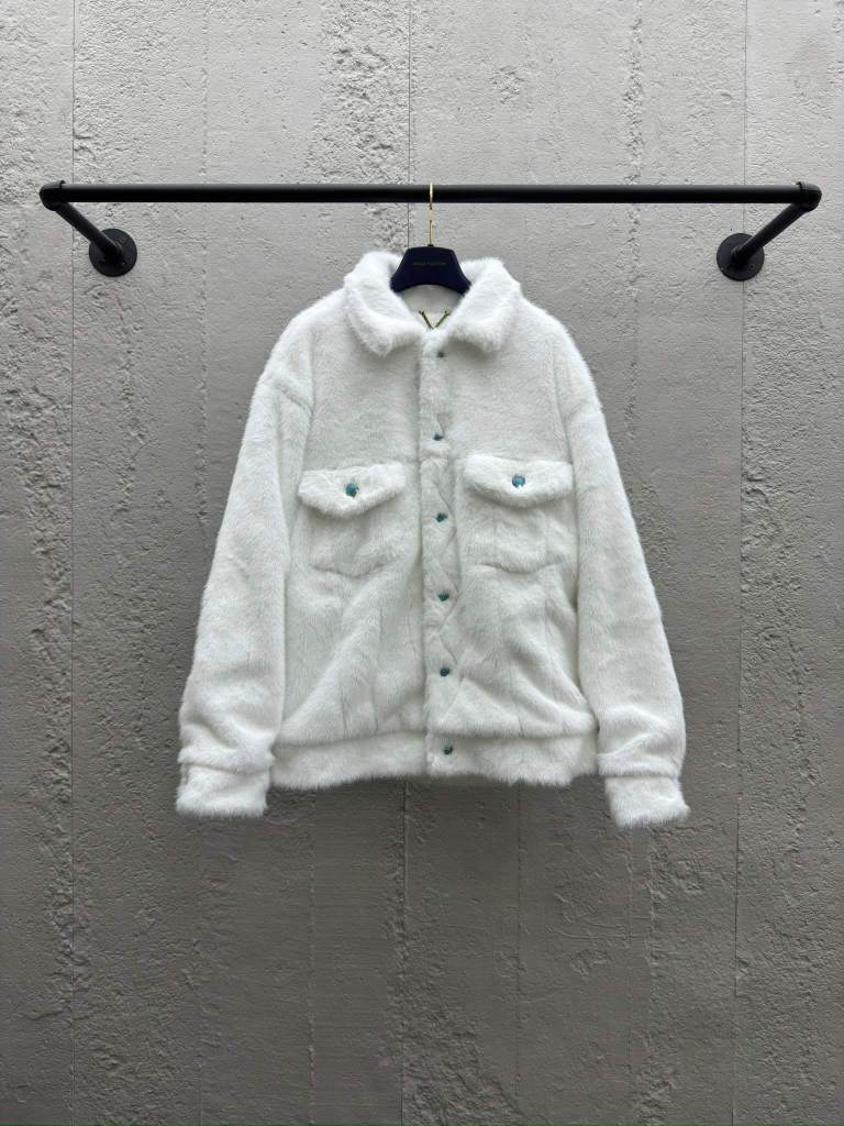 Louis Vuitton LV Turquoise Mink White Jacket