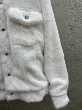Louis Vuitton LV Turquoise Mink White Jacket - Image 8