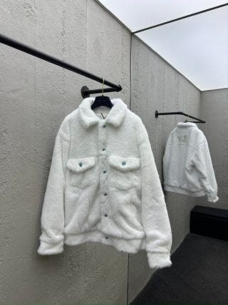Louis Vuitton LV Turquoise Mink White Jacket - Image 6