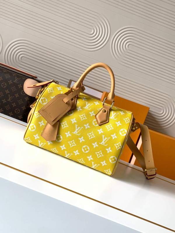 Louis Vuitton LV Yellow Monogram Leather Speedy P9 Bandoulière 25 Bag