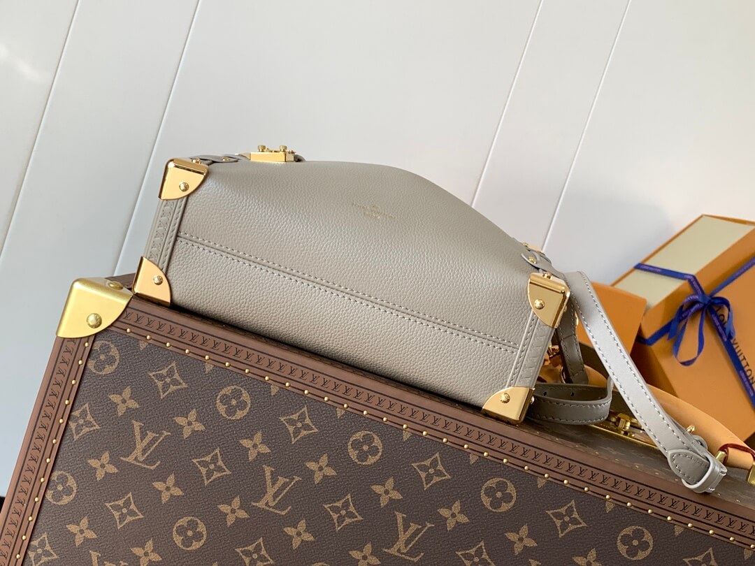 Louis Vuitton Leather MM Side Trunk Bag in Taupe - Image 3