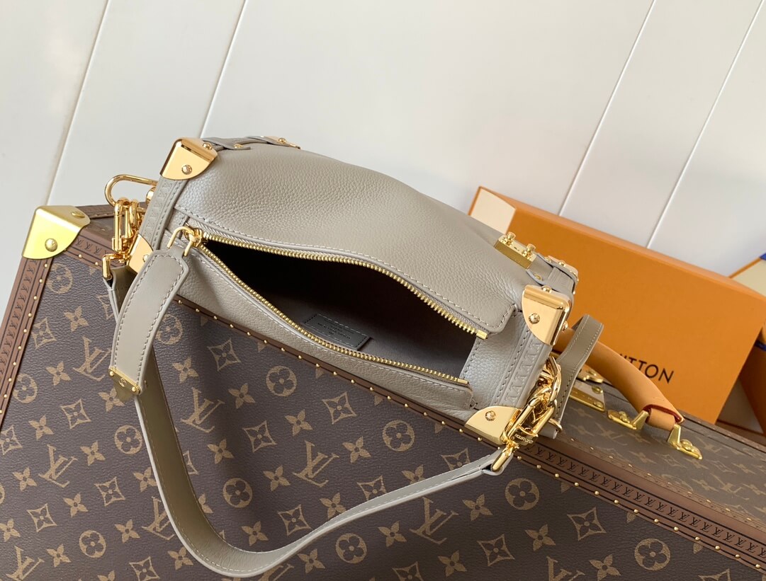 Louis Vuitton Leather MM Side Trunk Bag in Taupe - Image 4