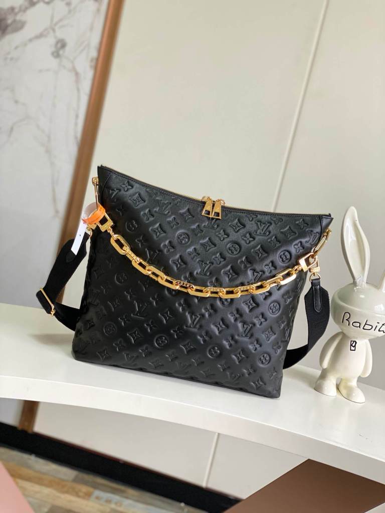 Louis Vuitton Monogram Leather MM Coussin Hobo in Black
