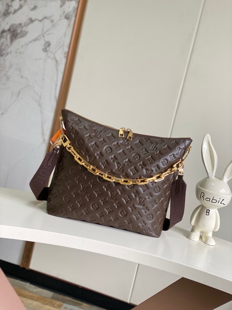 Louis Vuitton Monogram Leather MM Coussin Hobo in Chocolat