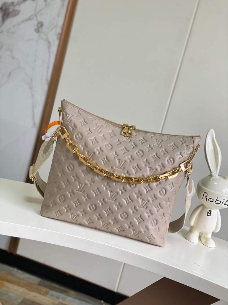 Louis Vuitton Monogram Leather MM Coussin Hobo in Galet