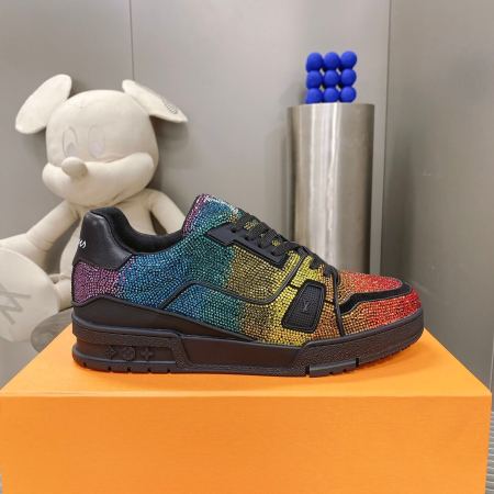Louis Vuitton LV Crystal-Encrusted Trainer Sneaker in Multicolor
