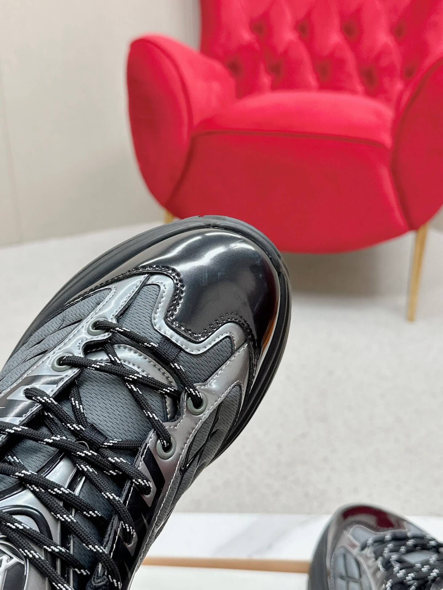 Louis Vuitton Discovery Lace Up Sneaker in Black - Image 3