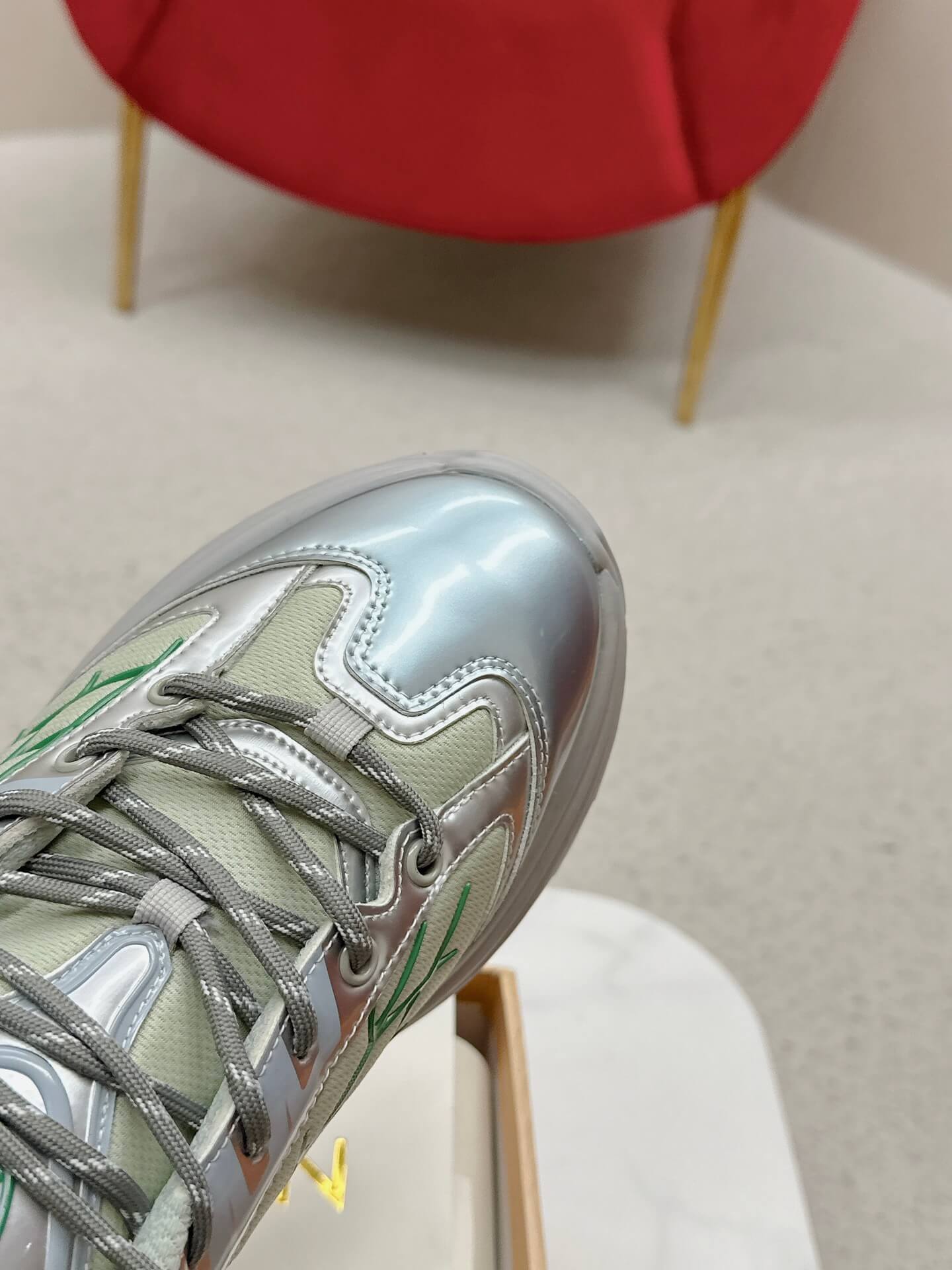 Louis Vuitton Discovery Lace Up Sneaker in Grey - Image 3