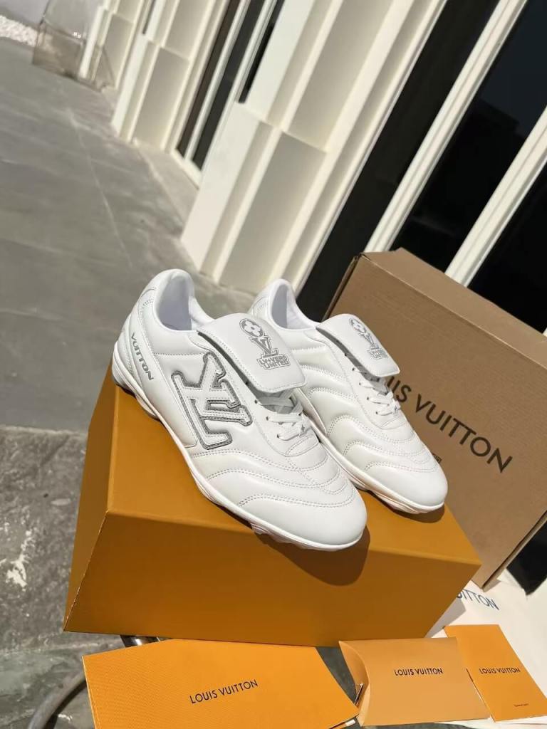 Louis Vuitton Footprint Soccer Sneaker in White Leather