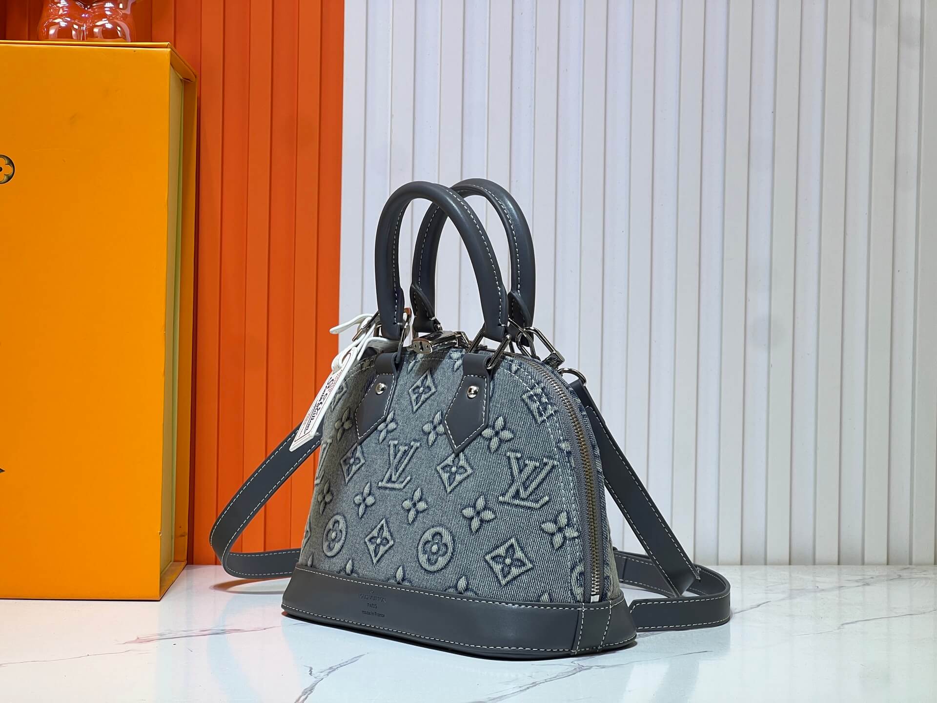 Louis Vuitton Monogram Light Blue Denim Canvas Alma BB Handbag - Image 3