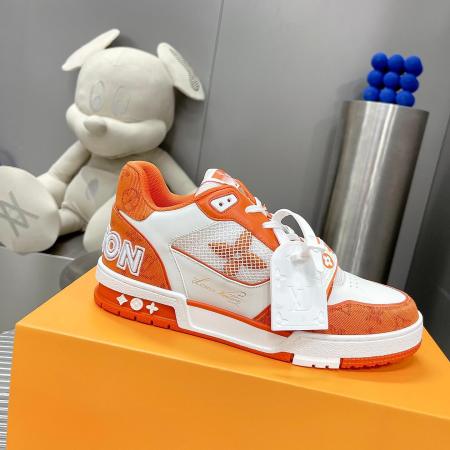 Louis Vuitton LV Mesh Mid-Top Trainer Sneaker in Orange