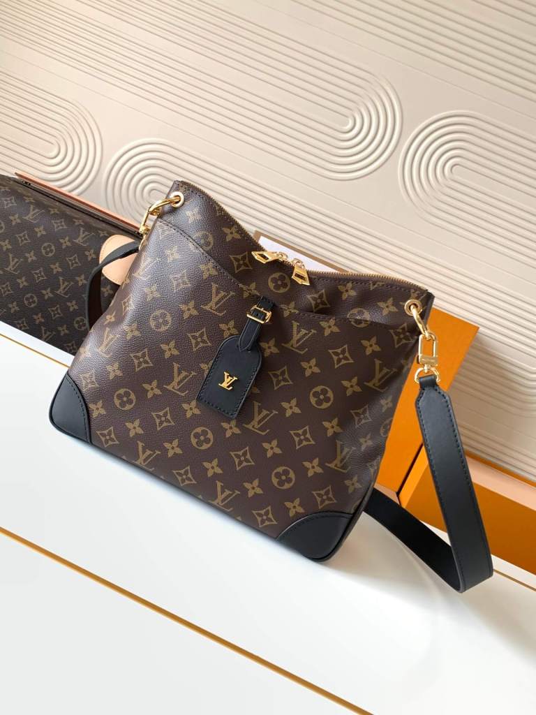 Louis Vuitton Monogram Canvas Black Detail Odeon Handbag