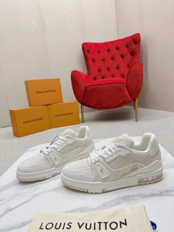 Louis Vuitton Monogram Denim Trainer Sneaker in Beige
