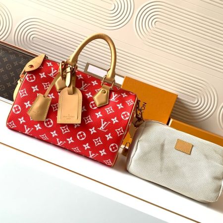 Louis Vuitton LV Rouge Monogram Leather Speedy P9 Bandoulière 25 Bag