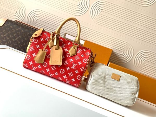Louis Vuitton LV Rouge Monogram Leather Speedy P9 Bandoulière 25 Bag