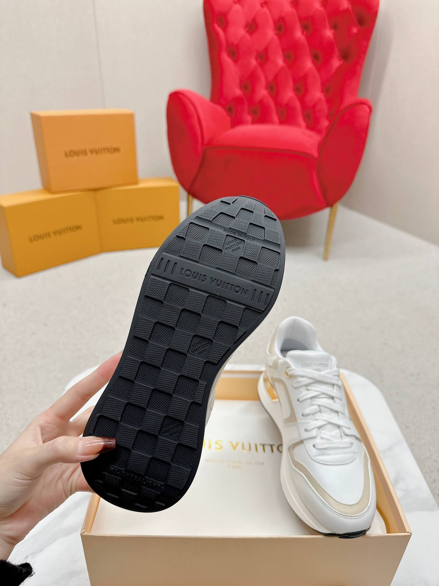 Louis Vuitton Neo Run Away Sneaker in White/Beige - Image 2
