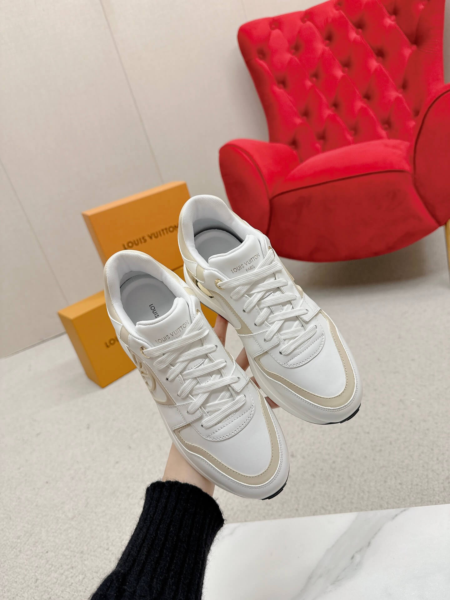 Louis Vuitton Neo Run Away Sneaker in White/Beige - Image 7