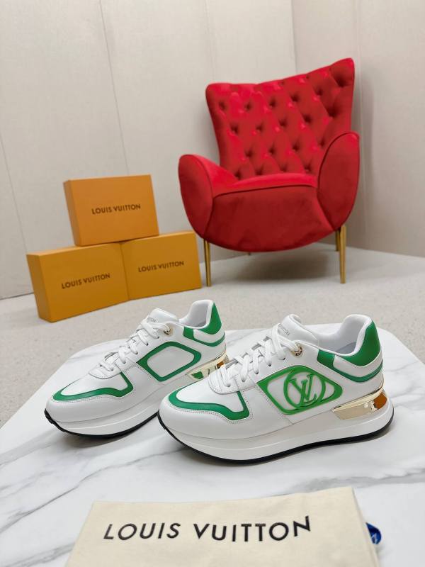 Louis Vuitton Neo Run Away Sneaker in White/Green