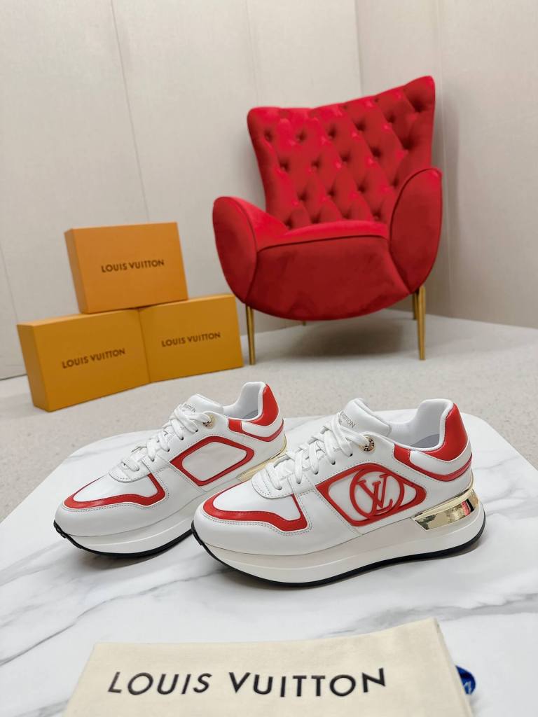 Louis Vuitton Neo Run Away Sneaker in White/Red