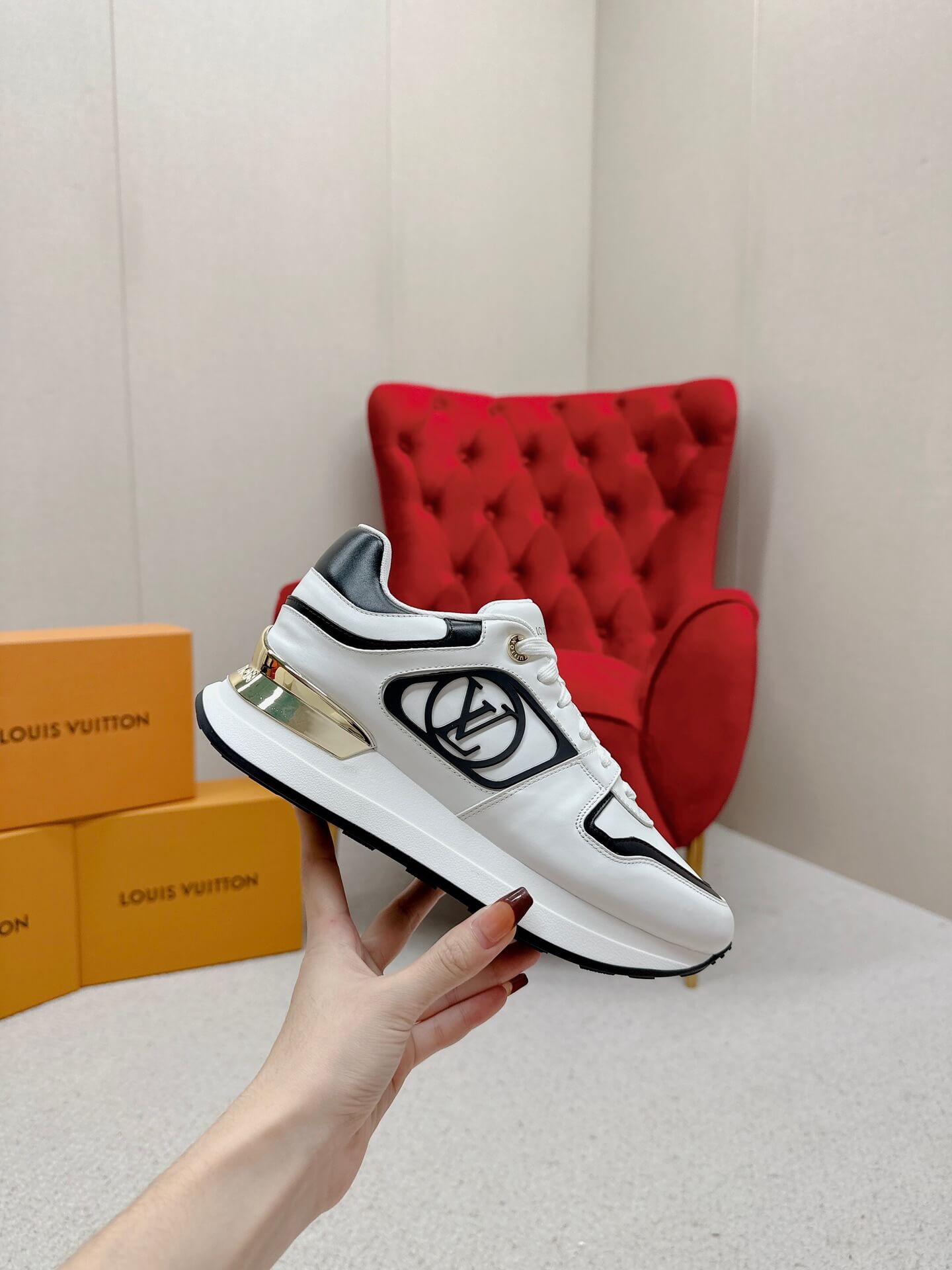 Louis Vuitton Neo Run Away Sneaker in White/Black - Image 9