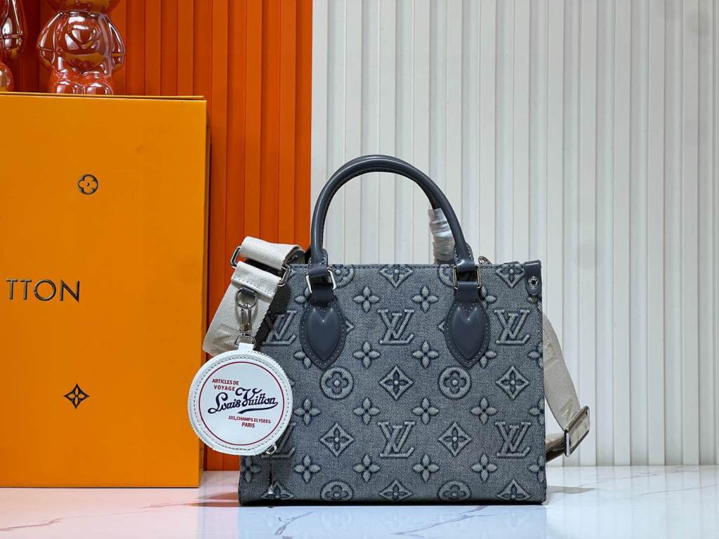 Louis Vuitton LV Monogram Light Blue Denim Canvas OnTheGo PM Bag