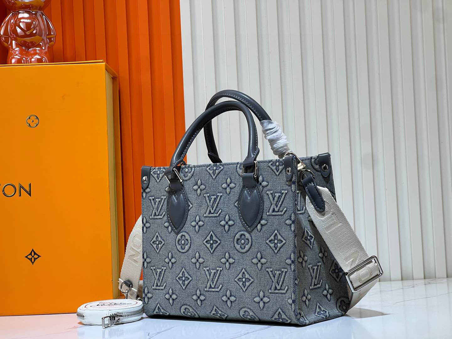 Louis Vuitton LV Monogram Light Blue Denim Canvas OnTheGo PM Bag - Image 6