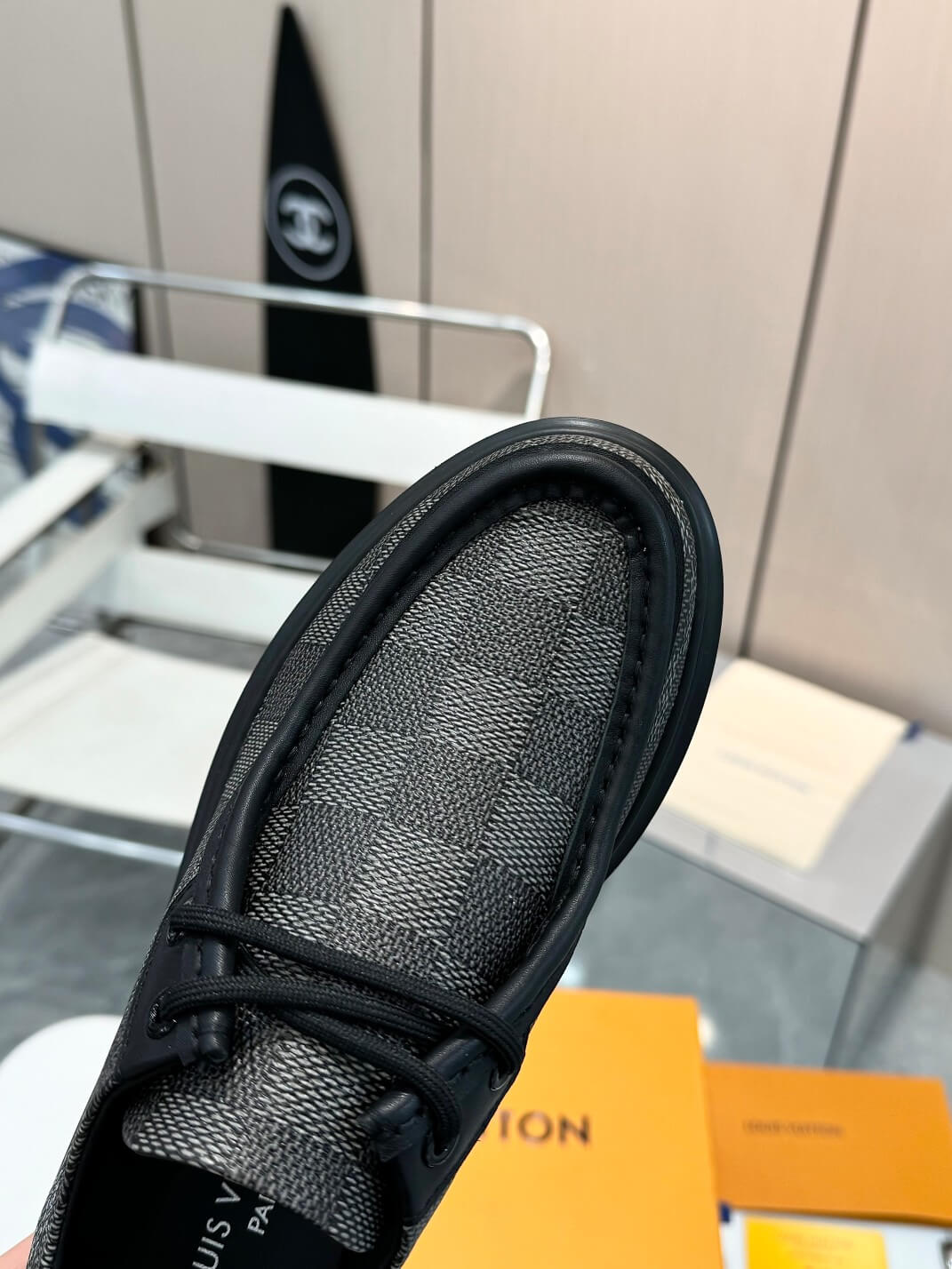 Louis Vuitton Damier Grained Leather Ranger Derby Shoe in Graphite - Image 10