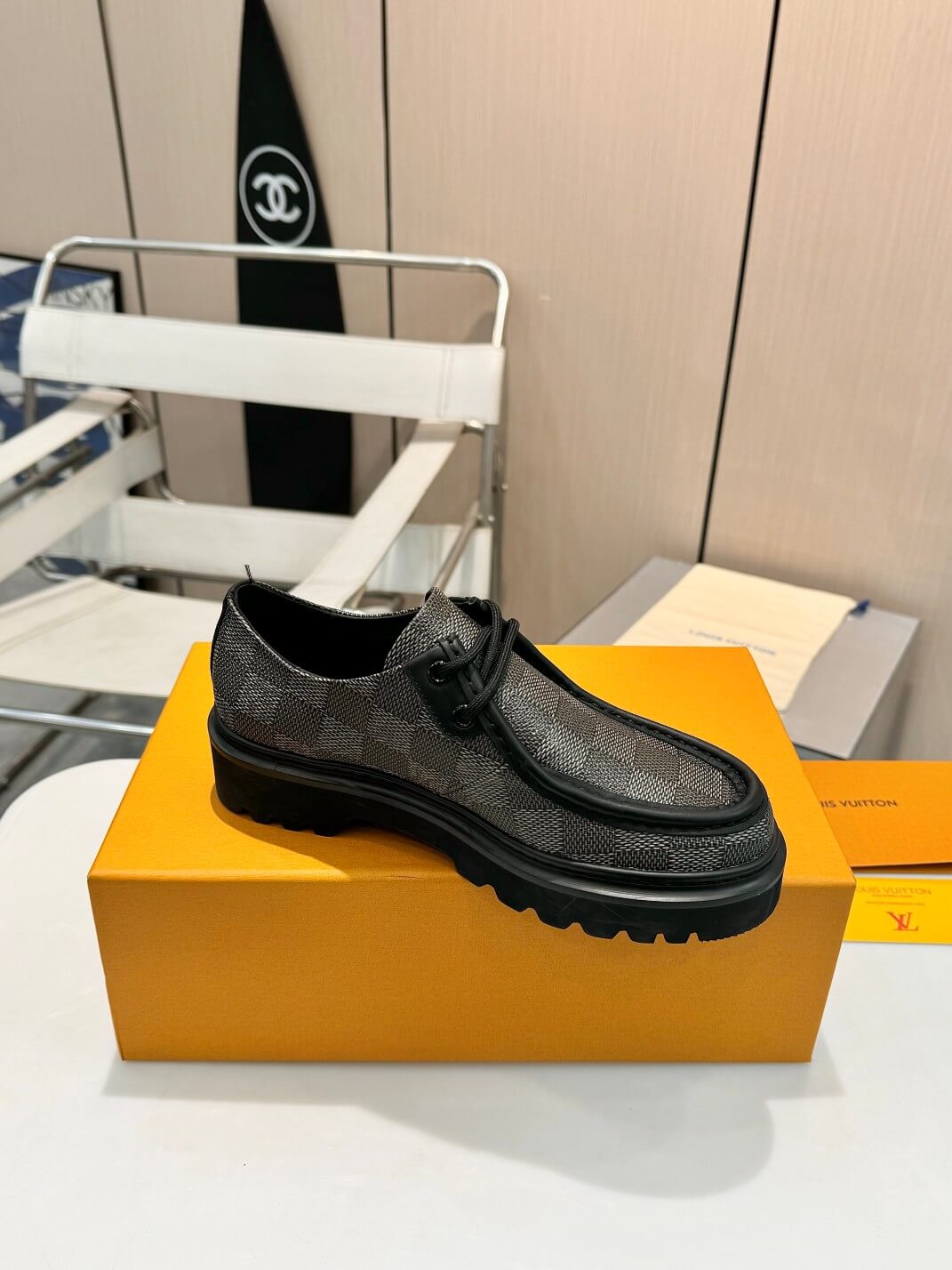 Louis Vuitton Damier Grained Leather Ranger Derby Shoe in Graphite - Image 11