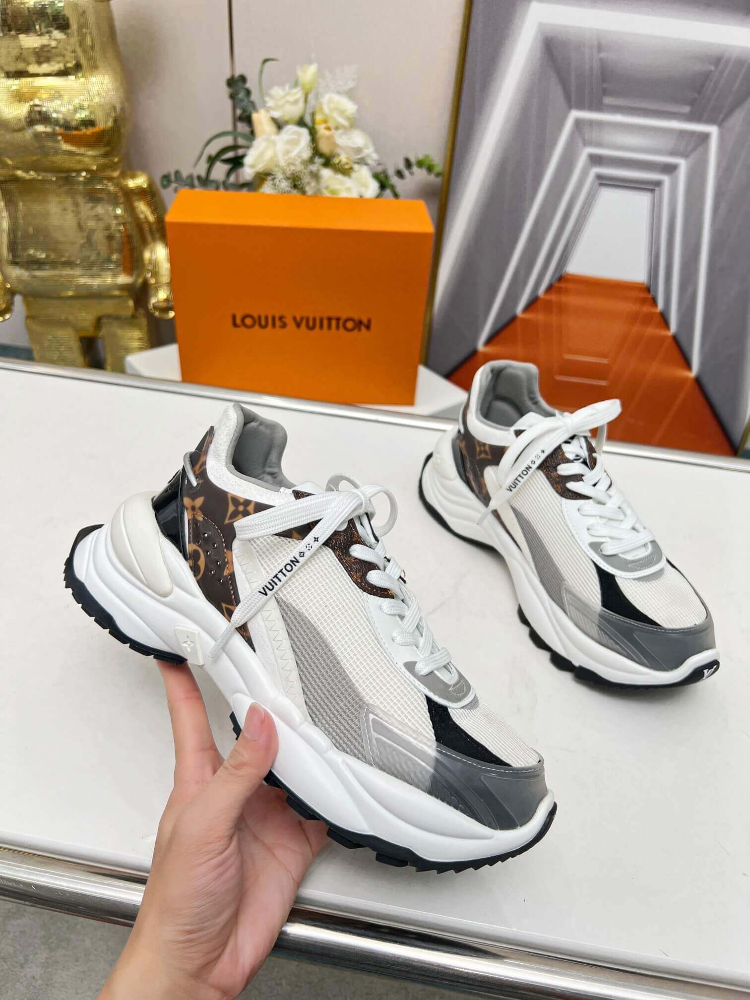 Louis Vuitton Run 55 Trainers in White