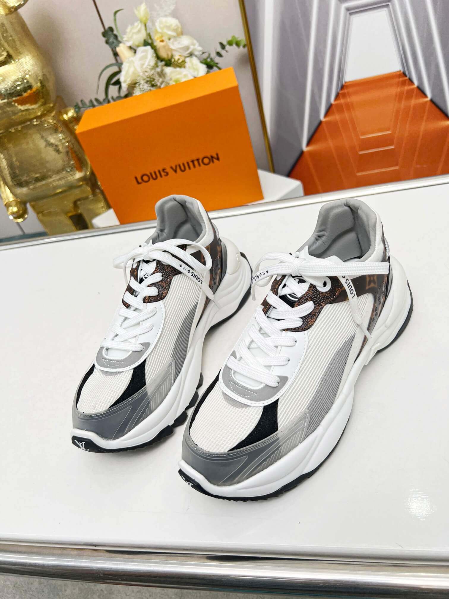 Louis Vuitton Run 55 Trainers in White - Image 2