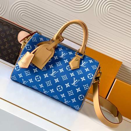 Louis Vuitton LV Blue Monogram Leather Speedy P9 Bandoulière 25 Bag