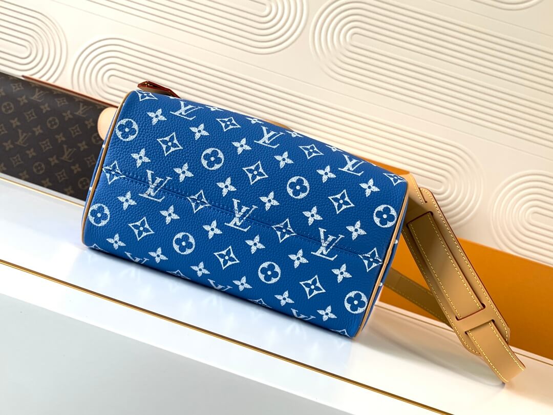 Louis Vuitton LV Blue Monogram Leather Speedy P9 Bandoulière 25 Bag - Image 4