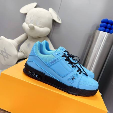 Louis Vuitton LV Trainer Sneaker in Blue/Black Leather