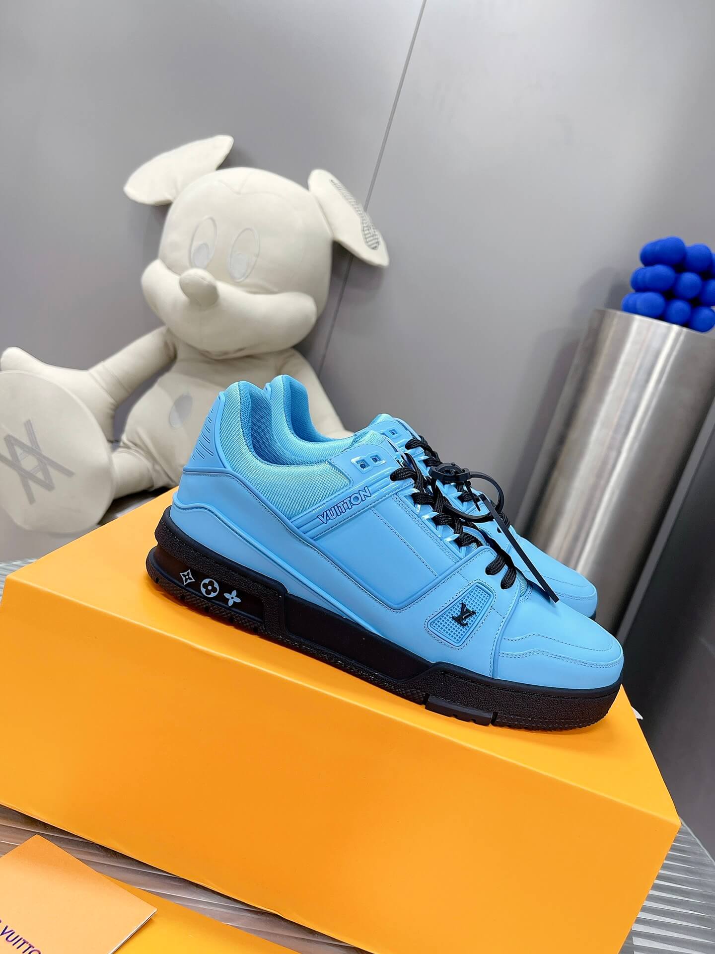 Louis Vuitton LV Trainer Sneaker in Blue/Black Leather